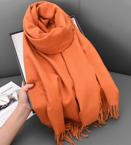 Bufanda de invierno gruesa cálida reversible color sólido estilo coreano de moda acogedor calentador de cuello - Product Image 4