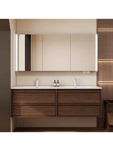 New cosmetic <b>wall</b>-mounted bathroom cabinet LED light strip defogger large storage bathroom vanity - Product Image 1