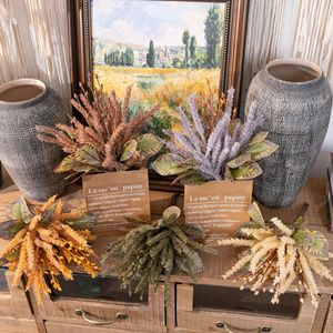 Bouquet de fleurs artificielles Alpine Grass Beauty Beads en plastique rose, violet, jaune, marron, café, vert, beige pour mariage - Product Image 1