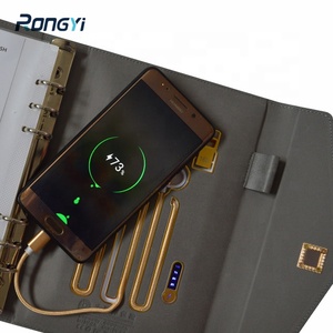 Binder A5 kualitas tinggi Logo kustom penyimpan Notebook Power Bank dengan PU dan penutup kertas untuk kantor 6 cincin binder - Product Image 4