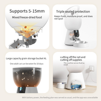 Distributeur automatique intelligent de nourriture pour chats 4L avec caméra HD 2K, application WiFi, couvercle de confidentialité pour chats et chiens, OEM ODM