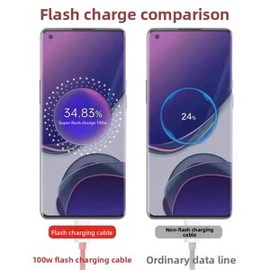 Câble USB-C/USB-A 100W prenant en charge la charge rapide <span class=keywords><strong>SuperDart</strong></span> Flash Charge pour <span class=keywords><strong>Realme</strong></span> GT5 Pro, conducteur en cuivre pur, thermoplastique - Product Image 4
