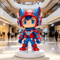 Sculptures géantes personnalisées en fibre de verre pour personnages de jeu, modèle cadeau d'entreprise étanche pour la décoration visuelle d'arcades