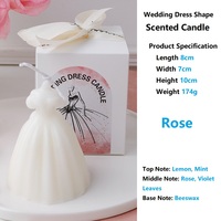 Fabrik-Deko Weiße Hochzeitskleid-Duftkerzen, Handgefertigte Brautform Sojawachs Aroma-Dekokerze für Tisch-Fotorequisiten