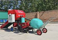 Presse à balles rondes entièrement automatique Zhanbang pour ensilage d'herbe avec moteur, machine d'emballage et de conditionnement vert, et de regroupement et de revêtement de pailles de maïs
