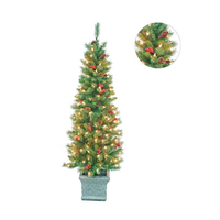 Sapin de Noël artificiel classique en PVC entièrement recouvert, de haute qualité, avec lumières LED, 4-10 pieds, pour usage intérieur
