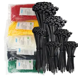8 Zoll selbstversiegelnde Nylonkabelbänder 4,8 * 200 mm individuell Fabrik weiß schwarz Kunststoff Reißverschlussbänder