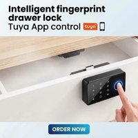 Serrure de tiroir intelligente Tuya à empreinte digitale, avec application et Bluetooth, pour armoire de bureau, meuble de rangement et penderie