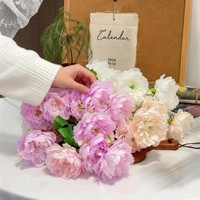 Fleurs artificielles de pivoine à 6 têtes, faites à la main, réalistes et esthétiques, pour la décoration de mariage et de table, effet toucher réel, vente en gros