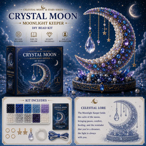 Kit de Cuentas 3D DIY Serie Celestial: Estrella, Zorro, <span class=keywords><strong>Luna</strong></span>, Gato - Figuras Hechas a Mano de Cristal y Perlas para Decoración Gótica de Habitaciones y Regalos - Product Image 4
