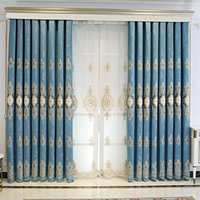Rideaux occultants en chenille brodée de qualité supérieure, forme cœur classique, style européen personnalisé pour salon