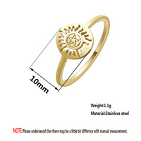 Skyrim brillant soleil pentagramme anneaux hommes femmes surnaturel Dean bague en acier inoxydable Couple bijoux anniversaire cadeau d'anniversaire