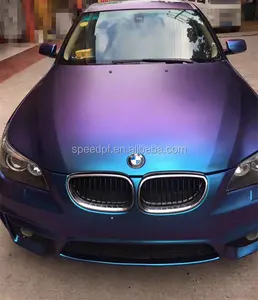 Nueva llegada púrpura a cambio de color azul diamante mate camaleón vinilo para el coche