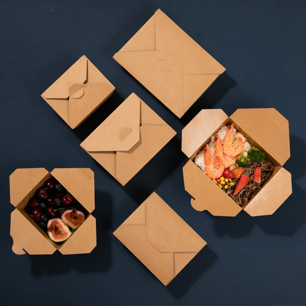 Tek kullanımlık öğle yemeği kutusu paket servis kutusu gıda ambalaj kapları