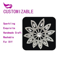 Applique brodée transparente en strass motif fleur unique pour lingerie, chemise, DIY, minimaliste, faite main, lavable, autocollante