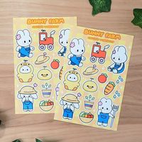 Feuilles d'autocollants de dessin animé de logo de marque imprimées imperméables et à bas quantité minimale de commande et personnalisées Feuilles d'autocollants en vinyle personnalisées