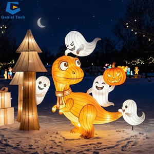 Escultura Luminosa de Dinosaurio Fantasma de Halloween con Ojos Animados, IP67, para Zona de Terror de Parques Temáticos, con Certificación CE - Product Image 1
