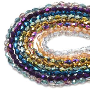 Zhubi 3x5mm 4x6mm Waterdrop Glass Beads đối với trang sức làm mạ màu pha lê thả hạt cho mặt dây chuyền vòng cổ trang trí - Product Image 5
