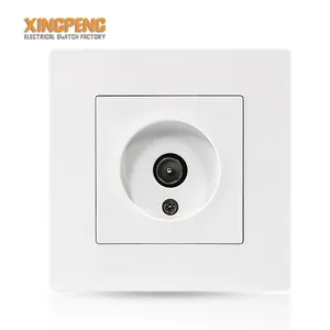 PC panel white/black/gold single access outlet wall tv cable socket 86mm*86mm Flame retardant