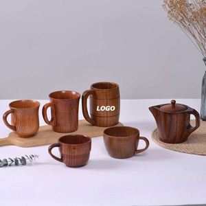 Eco-Friendly <b>Japanese</b> Wooden <b>Mug</b> - Natural Solid Wood Coffee Cup, Heat-Resistant Drinkware for Promotional Gifts - Product Image 1
