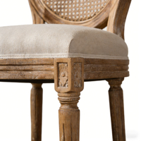 Chaises Louis XIV empilables en bois massif de style rustique français, dossier en résine, pour la location événementielle en gros, appartements et villas