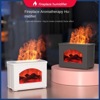 Diffuseur d'arômes à flamme simulée pour cheminée, humidificateur USB, pulvérisateur d'huiles essentielles, capacité 0,5-1L, avec minuterie