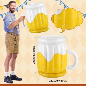 Refroidisseur de boissons gonflable en PVC en forme de bretzel et de chopes à bière, 15 pouces (17,3*13,4 pouces) pour décorations de fêtes à thème et de vacances - Product Image 3
