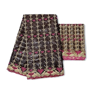 <span class=keywords><strong>Bazin</strong></span> Riche africain brodé, dentelle, Tulle, tissu pour femmes, fête, mariage - Product Image 4