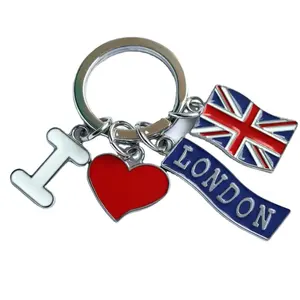 London Customized Metal Keychain London Bus Souvenirs Gift London Keys Chains