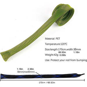 Manchon de canne à pêche en maille tressée pour animaux de compagnie 3x190cm, accessoires de pêche avec 32 couleurs - Product Image 3