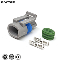 Connecteur femelle 2 voies étanche IP67 en cuivre 12V DJR7023Y-1.5-21 pour capteur de température d'air d'admission GM avec joint en caoutchouc AWG18