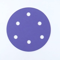 Disque de ponçage en céramique violette de 5 pouces, multi-trous, personnalisé, haute précision, durable, pour composites automobiles