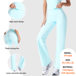Pantalon de yoga ample pour femmes, taille haute, élastique, effet push-up fessier, coupe droite, pour le fitness et le sport - Product Image 2