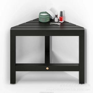 Solid Wood Triangular <b>Stool</b> Corner Shelf Space Saving <b>Bathroom</b> Shower Step Seat Minimalist Design - Product Image 5