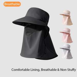 Chapeau de soleil décontracté tout-en-un avec protection UV intégrée, soutien du cou, maille respirante, unisexe, pour sports d'été et voyages, 100% - Product Image 2