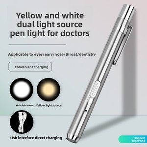 Linterna médica LED <span class=keywords><strong>de</strong></span> doble color con carga USB, <span class=keywords><strong>de</strong></span> aleación <span class=keywords><strong>de</strong></span> aluminio, para examen médico <span class=keywords><strong>de</strong></span> pupila, boca, oído, nariz y ojo. - Product Image 5