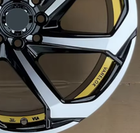 Jantes en alliage X-RIMS de haute qualité 17x9 8x100/114.3 10x100/114.3, finition noire usinée avec rebord sous coupé et lèvre bleue/noire/dorée