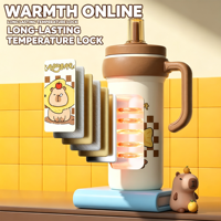 Gobelet isotherme en acier inoxydable avec paille, double paroi sous vide, tasse de voyage avec infuseur à thé amovible pour café et eau