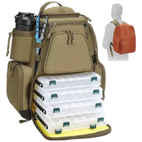Sac à dos de pêche unisexe de haute qualité en polyester 30L, à deux couches, tendance, imperméable, durable, avec porte-canne à pêche