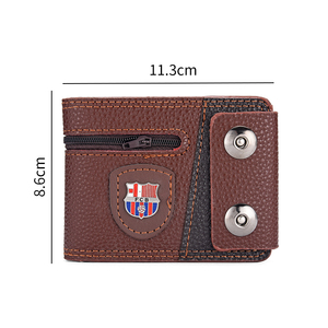 <span class=keywords><strong>Portafoglio</strong></span> da <span class=keywords><strong>uomo</strong></span> con <span class=keywords><strong>cerniera</strong></span> a doppio pulsante con Logo personalizzato, <span class=keywords><strong>portafoglio</strong></span> pieghevole alla moda - Product Image 2