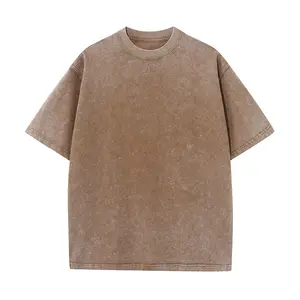 Personalized Custom Drop Shoulder Heavyweight Blank Cotton Acid Wash T-shirt Oversized Tshirt Vintage T Shirt