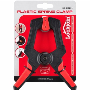 Pince à ressort Lockjoin A-Frame 6 pouces rouge et noir pour le travail du bois et la photographie, antidérapante et à fixation robuste - Product Image 4