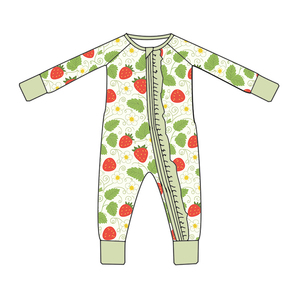 ชุดนอนซิปปี้พร้อมจั๊มสูทเด็กผ้าไผ่ลายระบาย ผู้ผลิตขายส่งแบบ RTS ชุดนอนเด็กแรกเกิดลายพิมพ์ชิ้นเดียว - Product Image 2