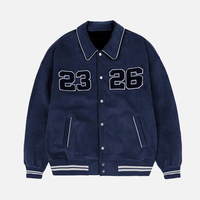 Veste de baseball en velours côtelé chenille personnalisée OEM, écologique, imperméable, tendance, avec broderie de lettres, pour homme