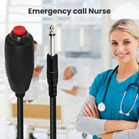 Câble d'appel infirmier blindé en cuivre avec gaine PVC, prise mono 6,35 mm, bouton d'appel d'urgence et clip
