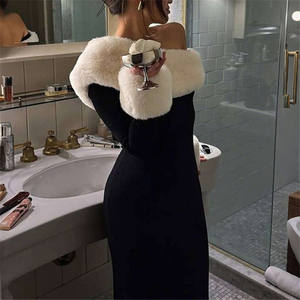 <span class=keywords><strong>Abito</strong></span> natalizio Patchwork peloso da <span class=keywords><strong>donna</strong></span> invernale elegante con colletto diagonale Modulare orlo a manica lunga <span class=keywords><strong>abito</strong></span> da Club <span class=keywords><strong>per</strong></span> feste - Product Image 3