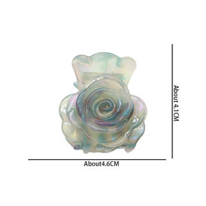 مشابك شعر هندسية عتيقة مزينة بالزهور، مشبك شعر أنيق وجذاب مع خرز، متعدد الاستخدامات للارتداء اليومي، مشبك شعر أنيق على شكل فك القرش - Product Image 4