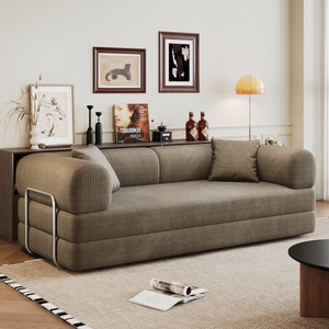 Canapé convertible 78,8 pouces avec dossier et accoudoirs compressibles, confortable, en velours côtelé, <span class=keywords><strong>futon</strong></span> modulaire sectionnel <span class=keywords><strong>sans</strong></span> armature, convertible en lit - Product Image 5