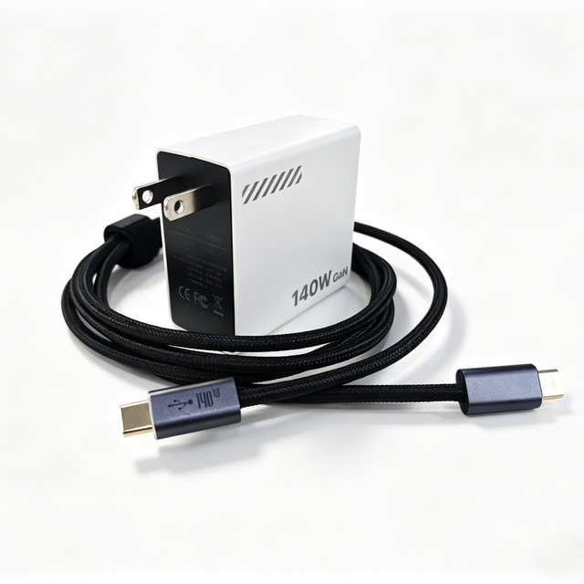 140W GaN ABS Charger PD 3.1 Fast Charging USB-C US Plug Wall Adapter for Laptop & Phone