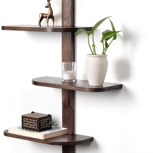 Estantes flotantes para pared, estantes de almacenamiento de madera de pino para habitación, estante colgante, organizador para dormitorio, <span class=keywords><strong>cocina</strong></span>, sala de estar, nogal - Product Image 1